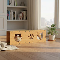 Corrugated Scratcher House Low-Dust Feline Hideout Tunnel Polished Edges