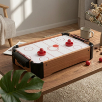 Tabletop Air Hockey Game 2-Player Wood-Look Air Hockey Table Easy to Set Up