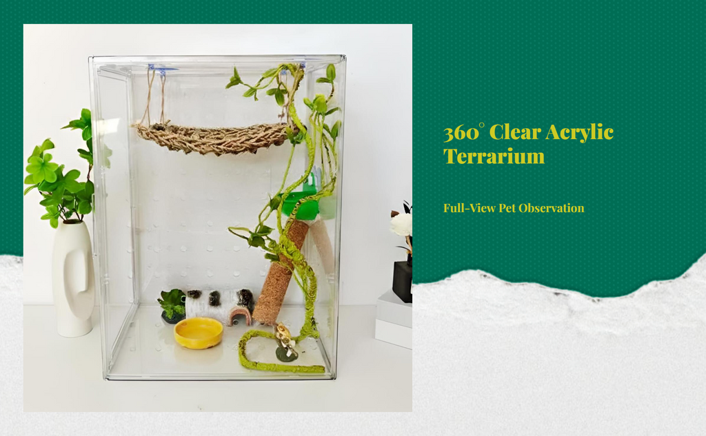 Ventilated acrylic terrarium for amphibians