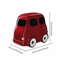 Cartoon Bus Trash Can Dualcompartment Lidded Waste Container Wheel-And