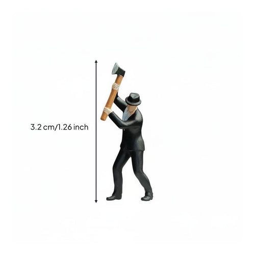 1:64 Scale Man Figure Hand-Painted Axe Man Figurine