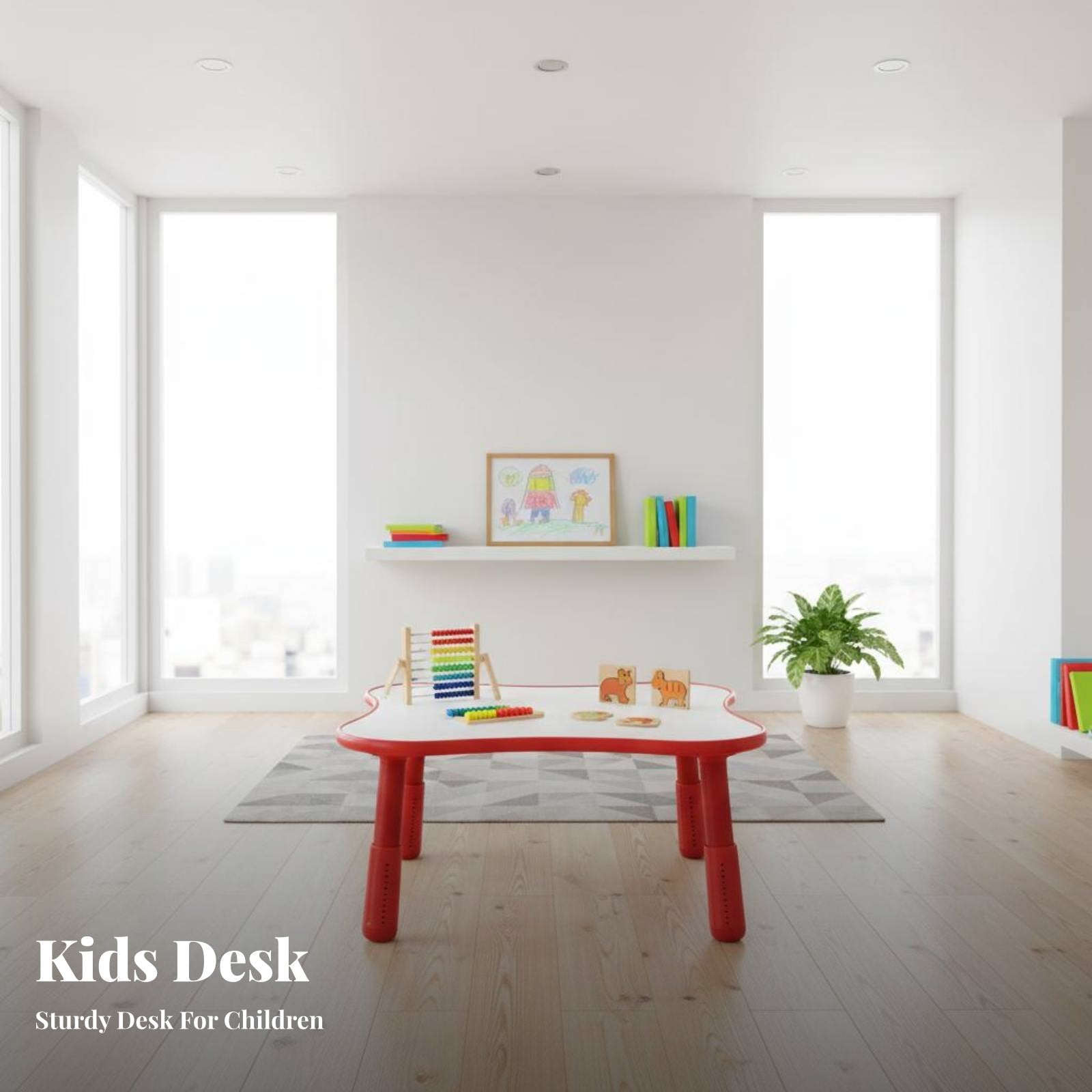 Adjustable Table and 2 Chairs Set Double Seating for Classroom, Living Room
