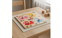 Wooden Peg Activity Board Educational Creature Shape Wooden Activity Board Fine