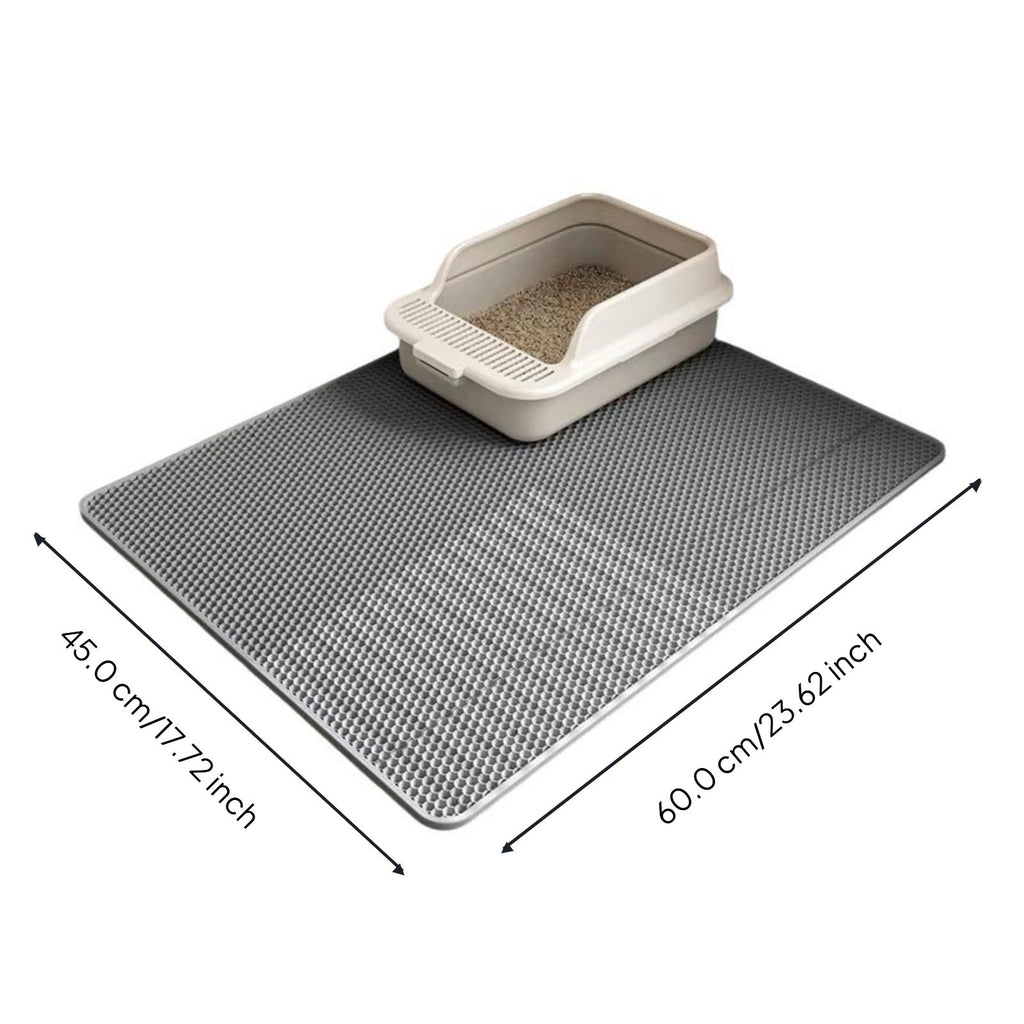 Water-resistant hex mat protects floors.