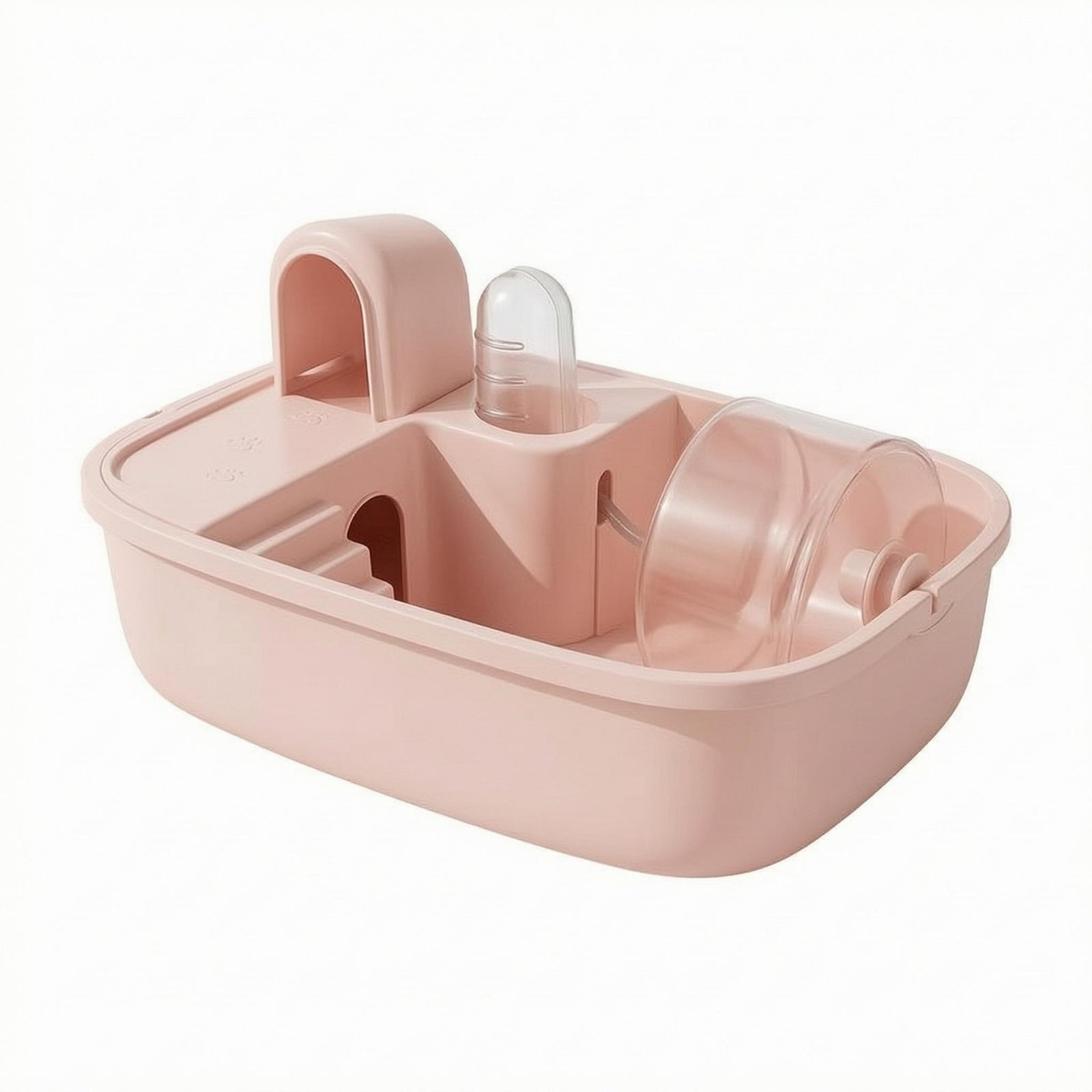 Transparent Hamster Cage Rounded Corners Small Pet Carrier Cage Solid-Sided