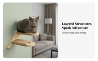 Wall Mounted Cat Steps Solid Wood Construction Wooden Cat Climbing Steps