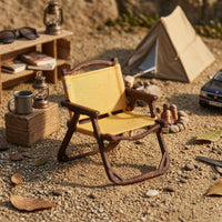 Miniature Camping Chair 1:64 Scale Folding Seat Model Brown Frame