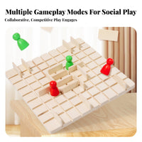 Grid Board Game Natural Wood Children's Pastime Compact for Tabletop