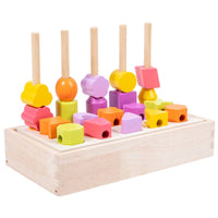 Color and Shape Sorting Activity Sanded Edges Pattern Matching Block Game Color Matching Activity Long-Lasting Wood Construction