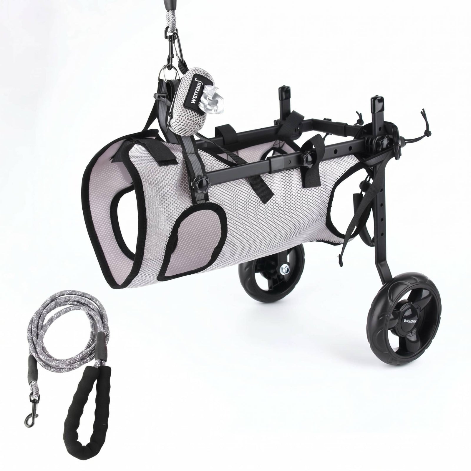 Adjustable Dog Wheelchair Mesh Textile Dog Wheelchair Support Cart Harness-Style