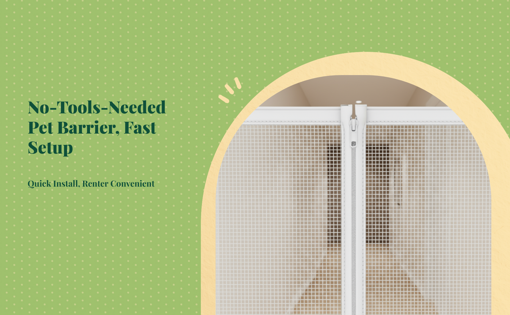 Removable cat mesh door, easy install