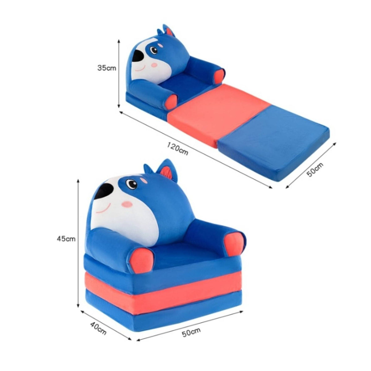 Folding Kids Sofa Bed Foldable Children Furniture Multifunctional for Toddlers