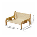 Wooden Cat Sofa Scratch-Friendly Cat Lounge Chair Sturdy Wood Frame Raised Pet Couch for Cats, Indoor