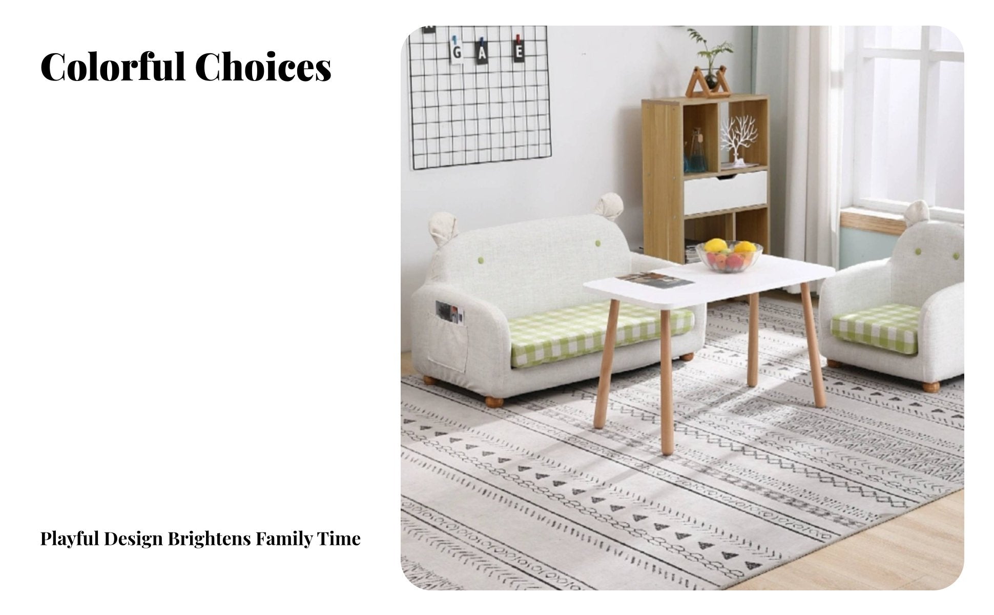 CreatureThemed Loveseat Removable and cleanable Cover kids' Furniture Cute Cartoon Design dense Foam padding for Parents