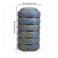 6 Pieces Rainbow Stepping Stones Non-Slip Surface Kids Water Stones Toy