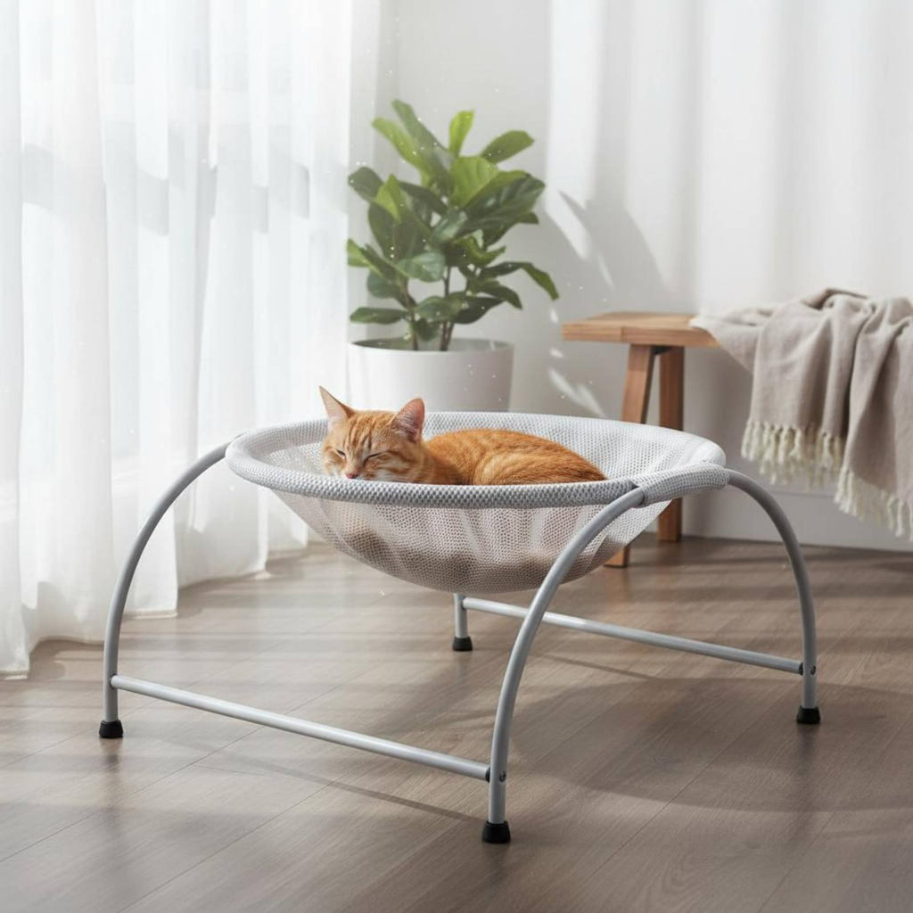 Breathable Mesh Feline Bed Removable Washable Cover Pet Sling Bed Year-Round Use