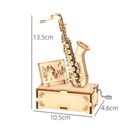 Wooden 3d Puzzle Musical Box Gift Idea Box Puzzle Problem Solving Craft Kit for Beginners, Display