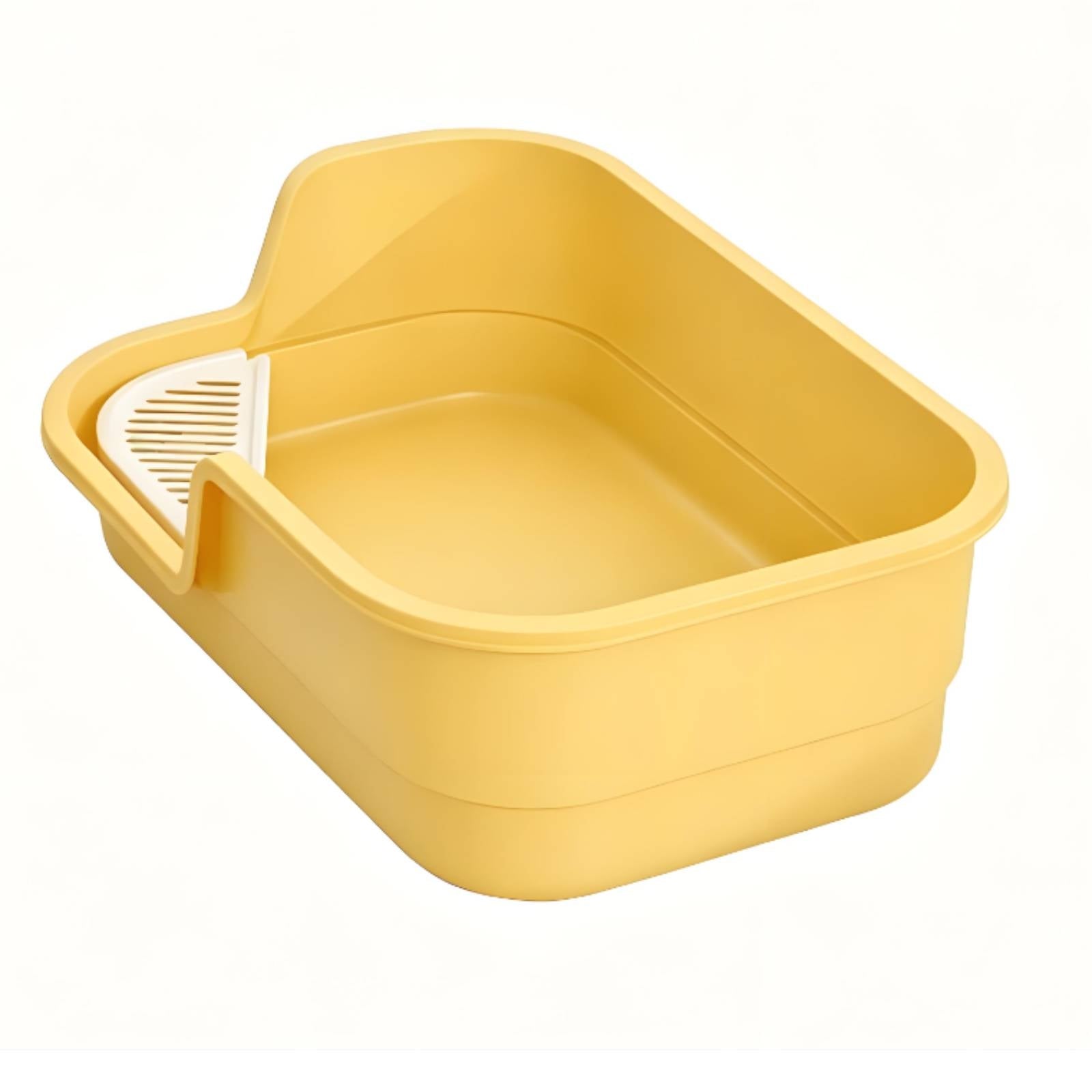 Semi-Enclosed Litter Box Removable Scoop Uncovered Top Feline Litter Box