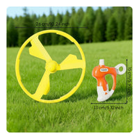 Soaring Saucer Launcher Sturdy ABS Material Pull String Flying Toy Safety Design