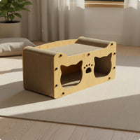 Double Hole Feline House Eco-Friendly Cardboard Feline House Easy to Clean