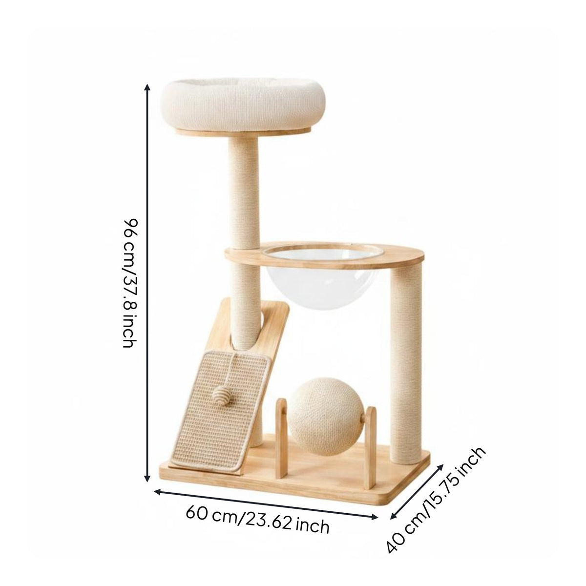 Lumber Kitty Tree Space-Saving Pet Furniture Stable Base for Indoor