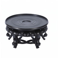 Ornamental Pedestal Tray Carved Legs Decorative Tray Stand Cutout Design