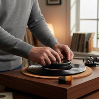 Vinyl Disc Cleaning Clamp Dense Bristles Audio Accessory Tightening Knob