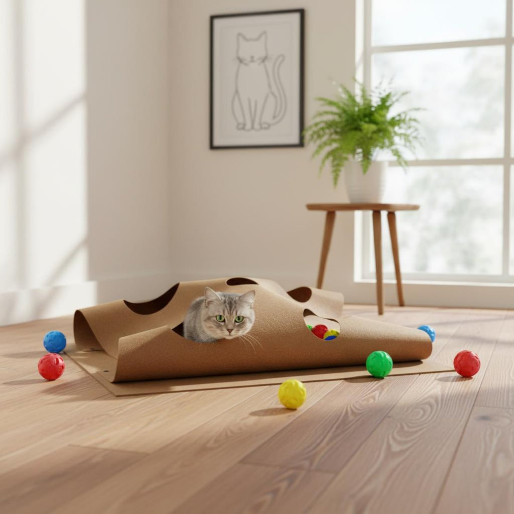 Felt Cat Maze Agility Training Pet Supply Collapsible Design for Indoor, Kittens