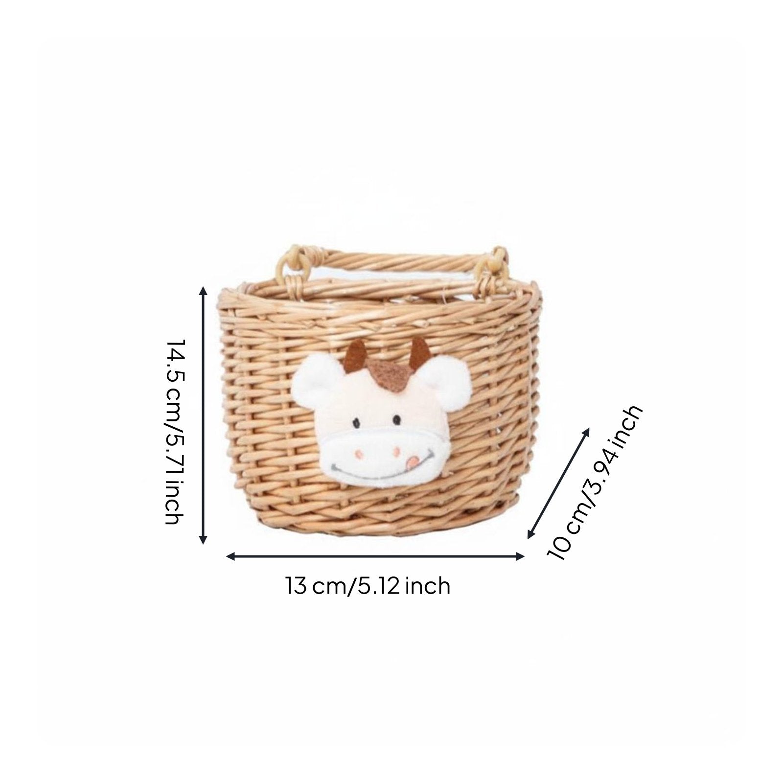 Wall Mount Rattan Basket Multi-Purpose for Kitchen, Bathroom, Kids