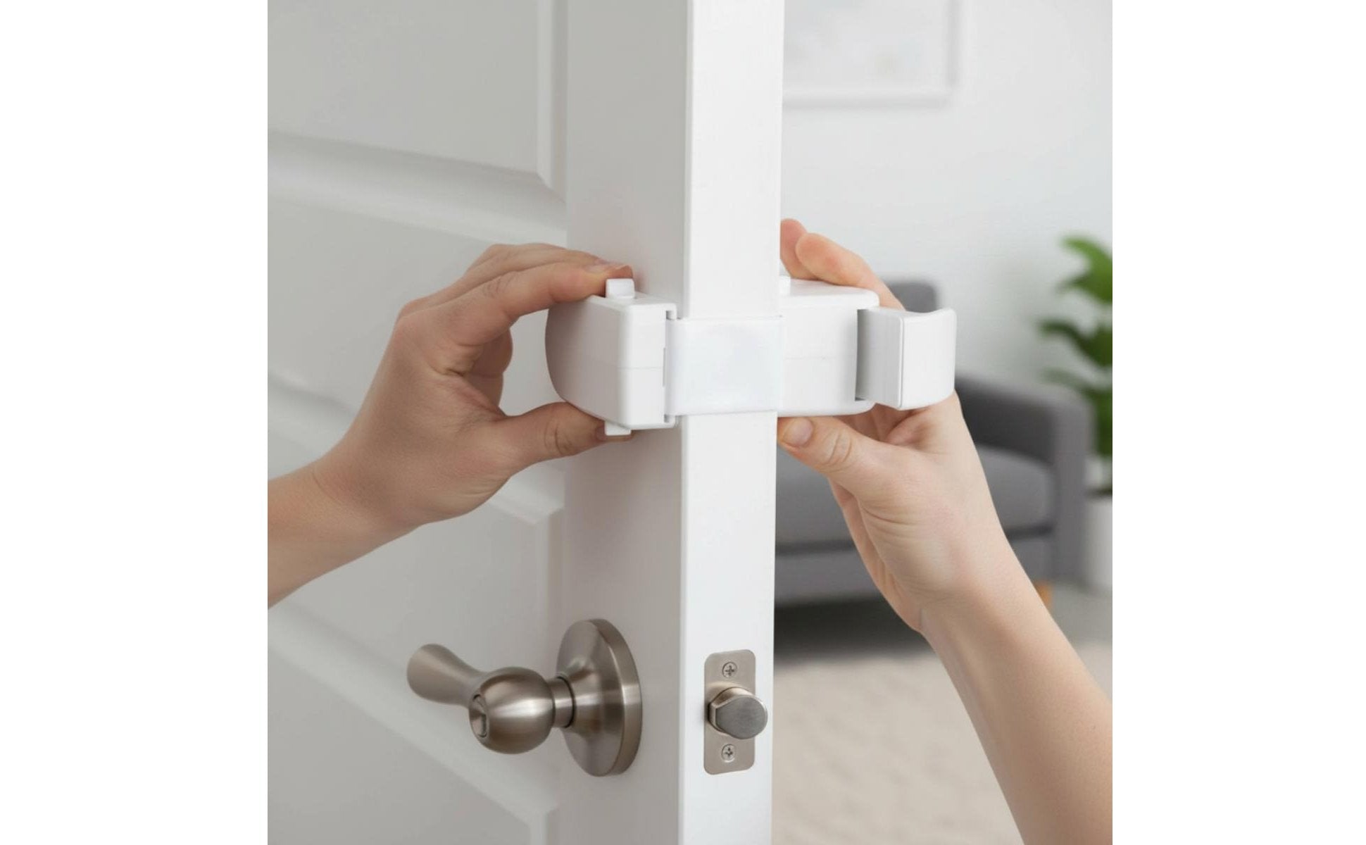 Babyproof Childproof Door Lock Easy to Install Baby Safety Door Lock out of Reach Design for Nursery, Bedroom