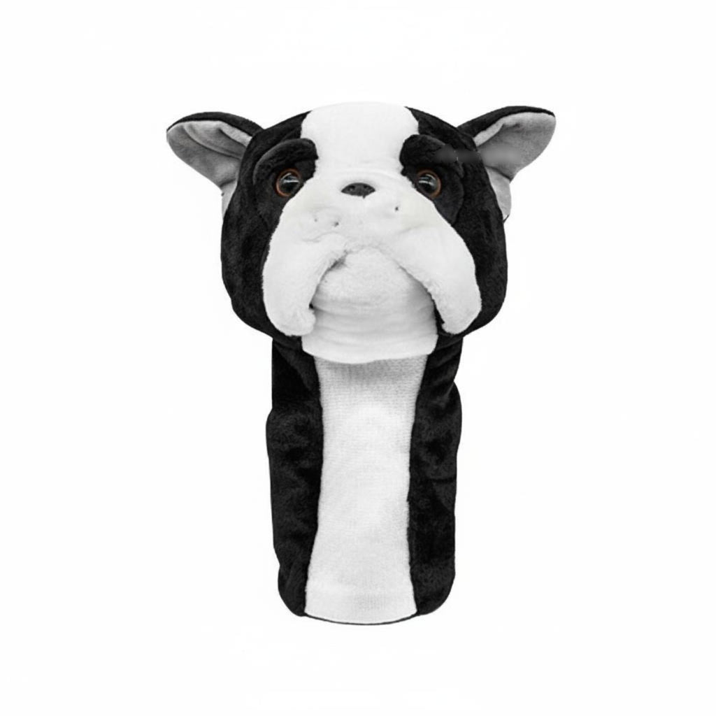 Pet Golf Headcover Shielded Furry Driver Cover Stretchable Material Dog Shaped Club Cover for Driving Range