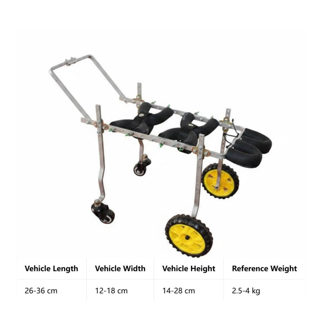 Four Wheel Dog Wheelchair Easy to Move Rear Leg Support Dog Wheelchair