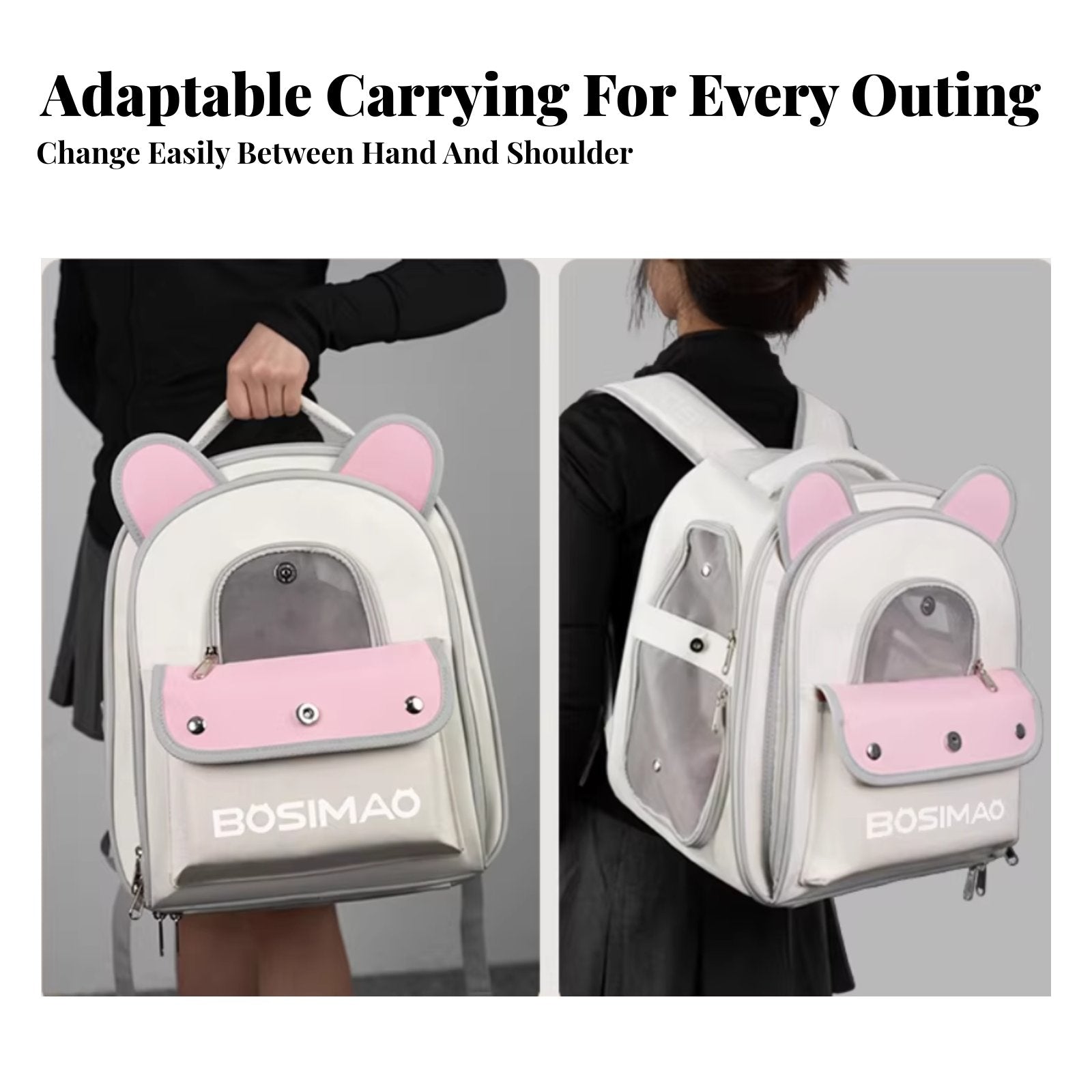 Expandable Cat Backpack Side Storage Pockets Expandable Mesh Rucksack for Hikers
