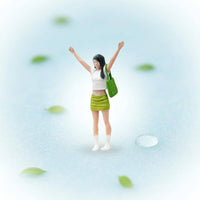 Cheering Girl Figure Photography Props Sand Table Doll Ornament for Hobbyists