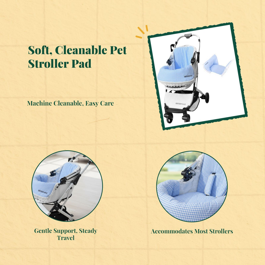 Ultra-Soft Pet Stroller Pad, Removable, Foldable, Lace