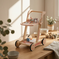 Children'examination Cart Toy Interactive Accessories Pretend Play Medical Cart Smooth Edges Wooden Physician Play Set