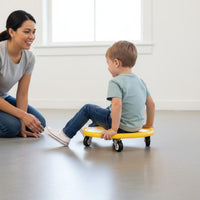 Round Board Anti Slip Four Wheel Scoot Board All-Direction Turning Wheels Children Balance for Preschoolers, Kids, Kindergarten, Indoor, Home