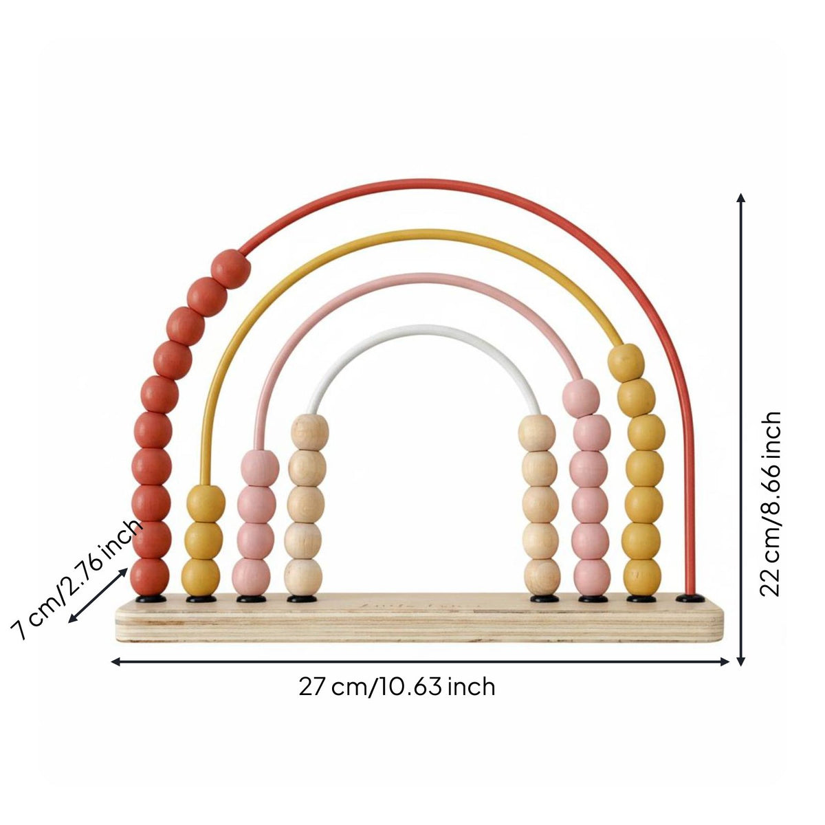 Rainbow Abacus Toy Colorful Beads Counting Frame Hand-Eye Coordination Addition Subtraction Learning Tool for Kids, Preschoolers, Homeschooling