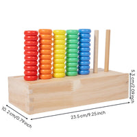 Rainbow Disc Sorter Natural Wood Counting Toy Painted Finish