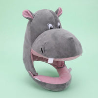 Fuzzy Hippo Hood Cute Hippopotamus Costume Hat Easy to Wear for Performance