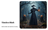 Plague Doctor Costume Faux Leather Accents Gothic Steampunk Robe Scary for Women