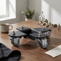 Piano Moving Cart Black Metal Piano Dolly Flat Top Surface