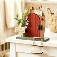 Wooden Fairy Doors Handmade Look Miniature Decoration Set Gift Idea for Children