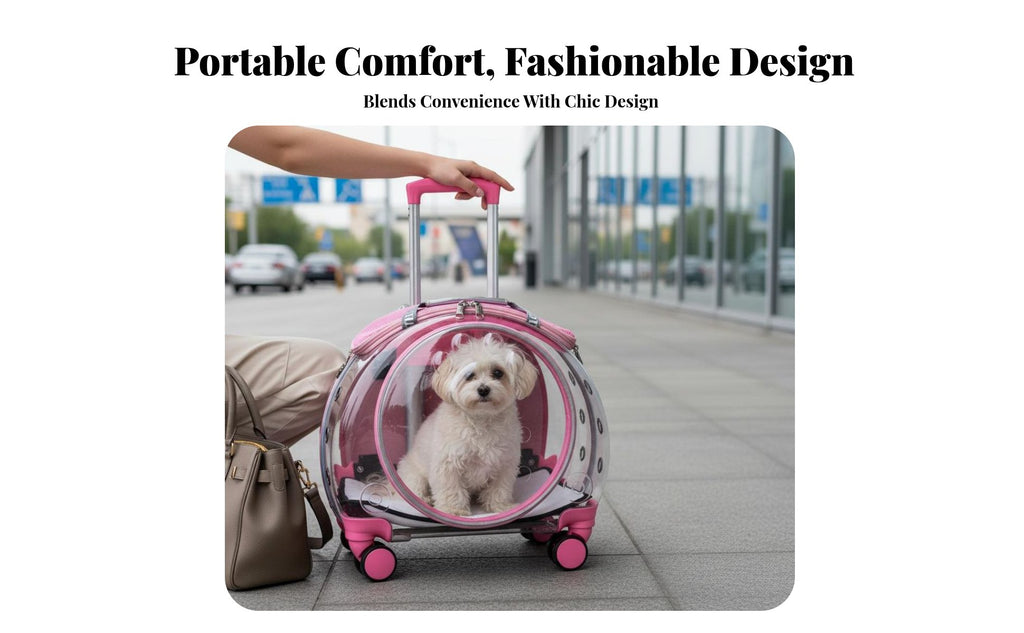 versatile dome opening Pet Trolley Breathable Cat Backpack Telescopic Handle