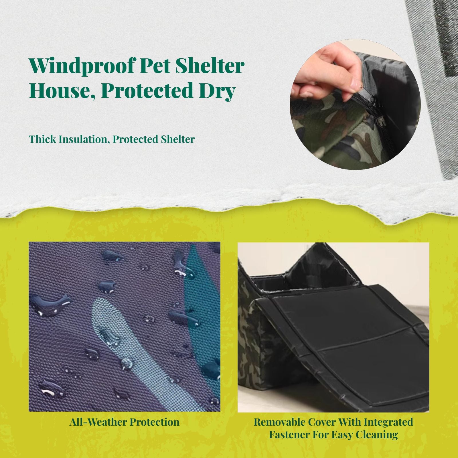 Insulated Outdoor Cat House, Waterproof Pet Shelter