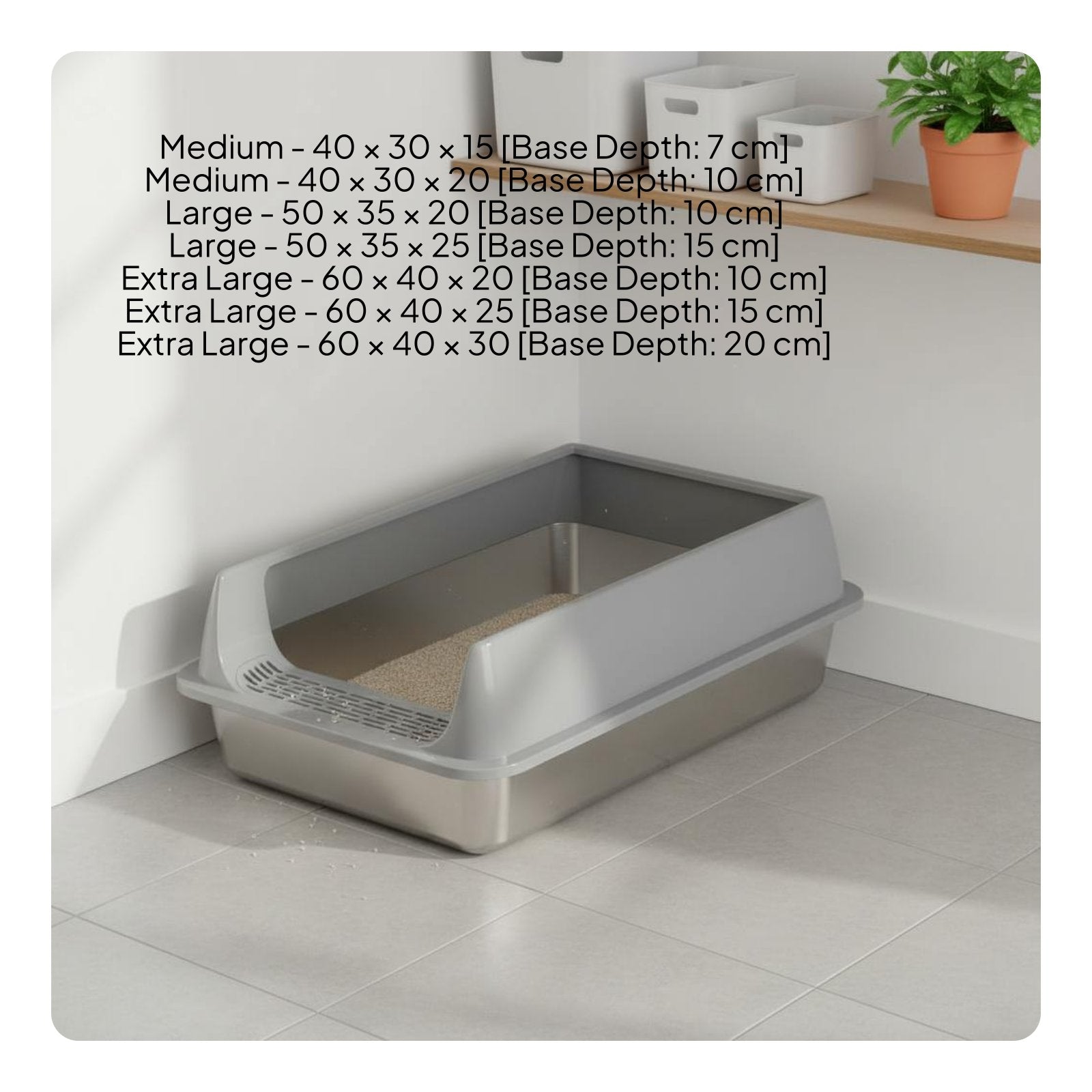 Extra Large Litter Box Splash Proof Semi-Enclosed Litter Box Easy to Clean