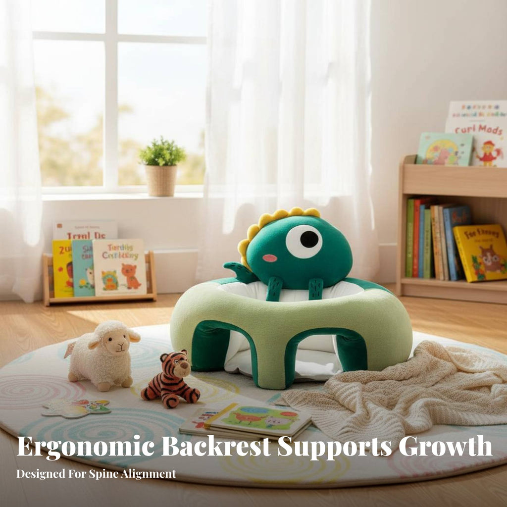 CreatureShaped Sitting Aid Learn to Sit Aid Soft Fabric Dinosaur Baby Sofa