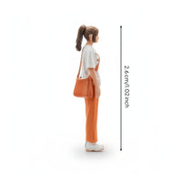 Miniature Female Figurine Detailed 1/64 Scale Figure Compact for Collectors
