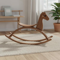Wooden Rocking Horse Solid Wood Wooden Rocker Anti-Tip for Toddlers, 1 Year Olds