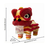 Lion Dance Stool Padded Cushioned Textile Lion Stool Rounded Head Kids Furniture for Children